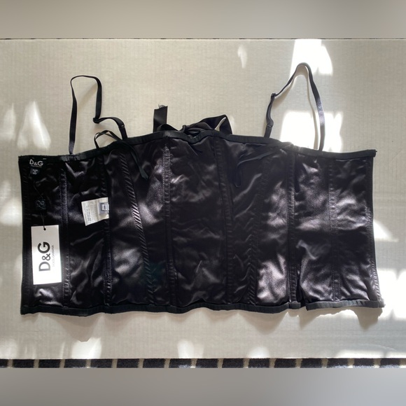 NWT Vintage D & G Dolce & Gabbana Black Bustier Top Size 40 - Picture 7 of 16
